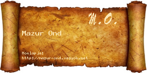 Mazur Ond névjegykártya